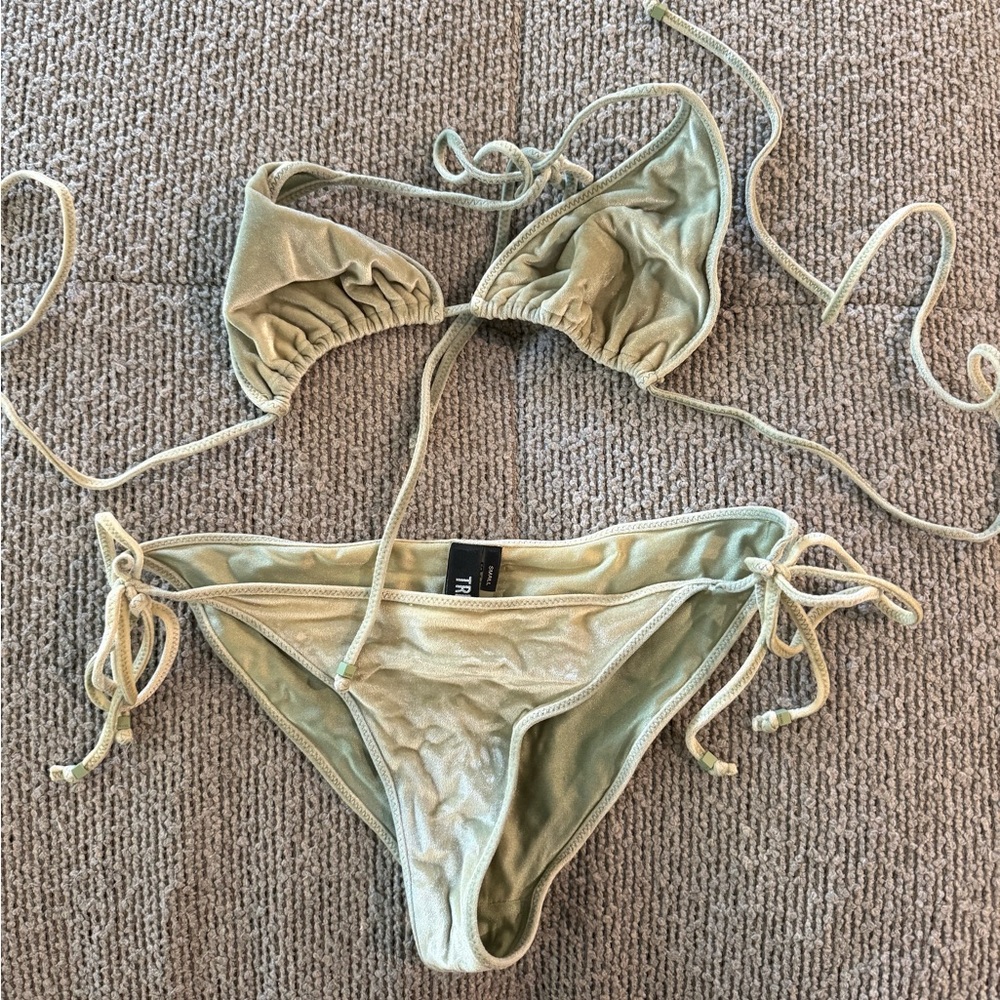 Green Triangle Bikini Set